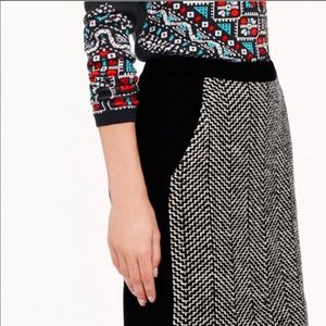 J. Crew Postage Stamp Wool Mini Skirt in Chevron